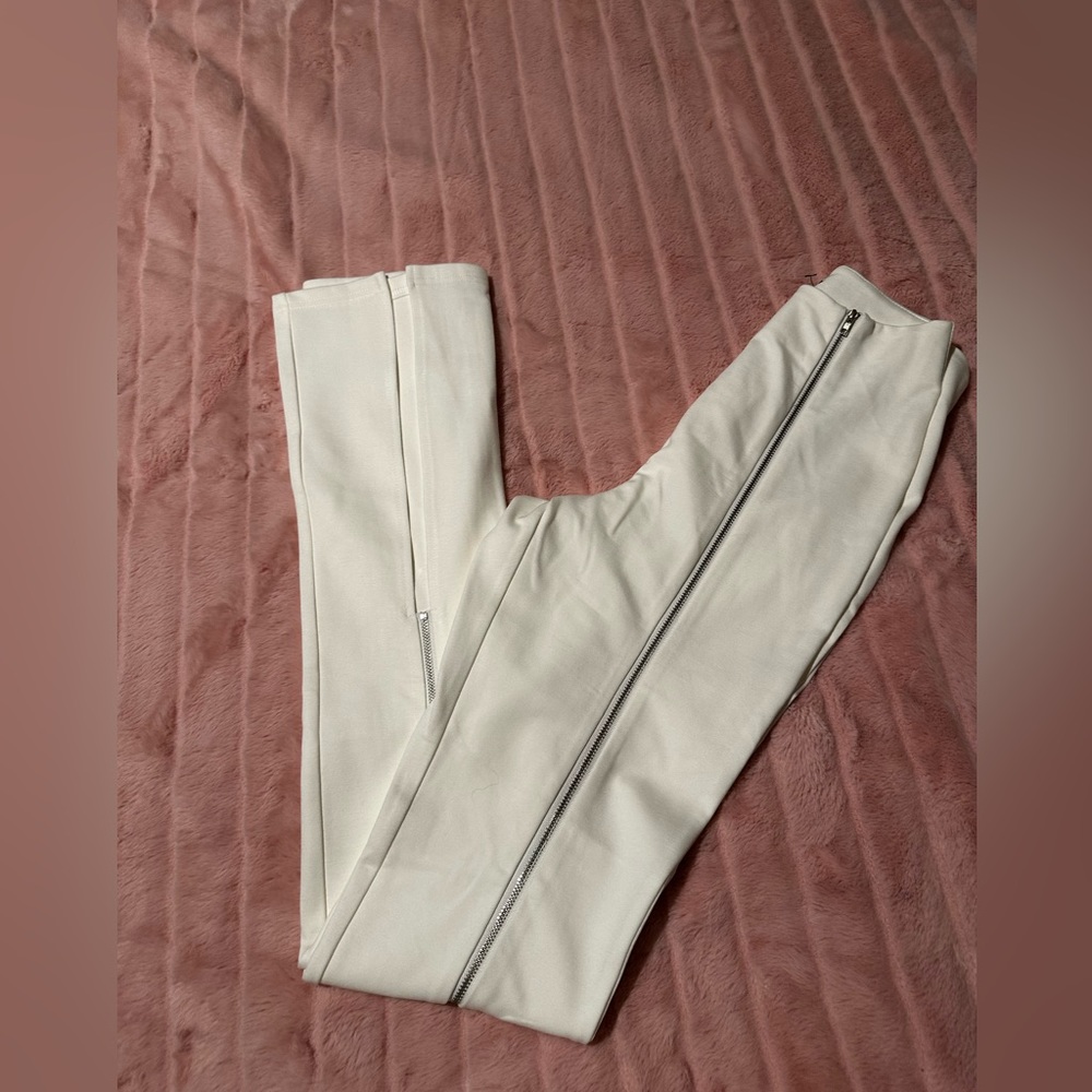 Zip the details high waist pant